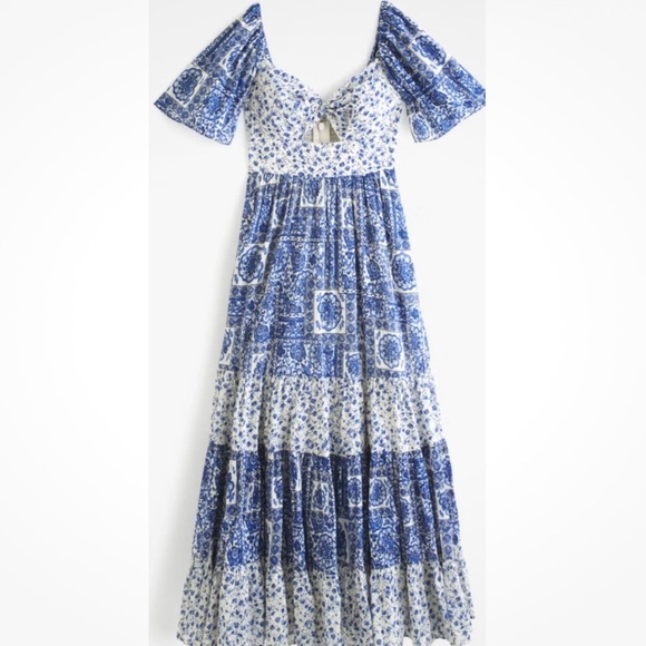 Abercrombie & Fitch Blue and White floral dress - Picture 1 of 4